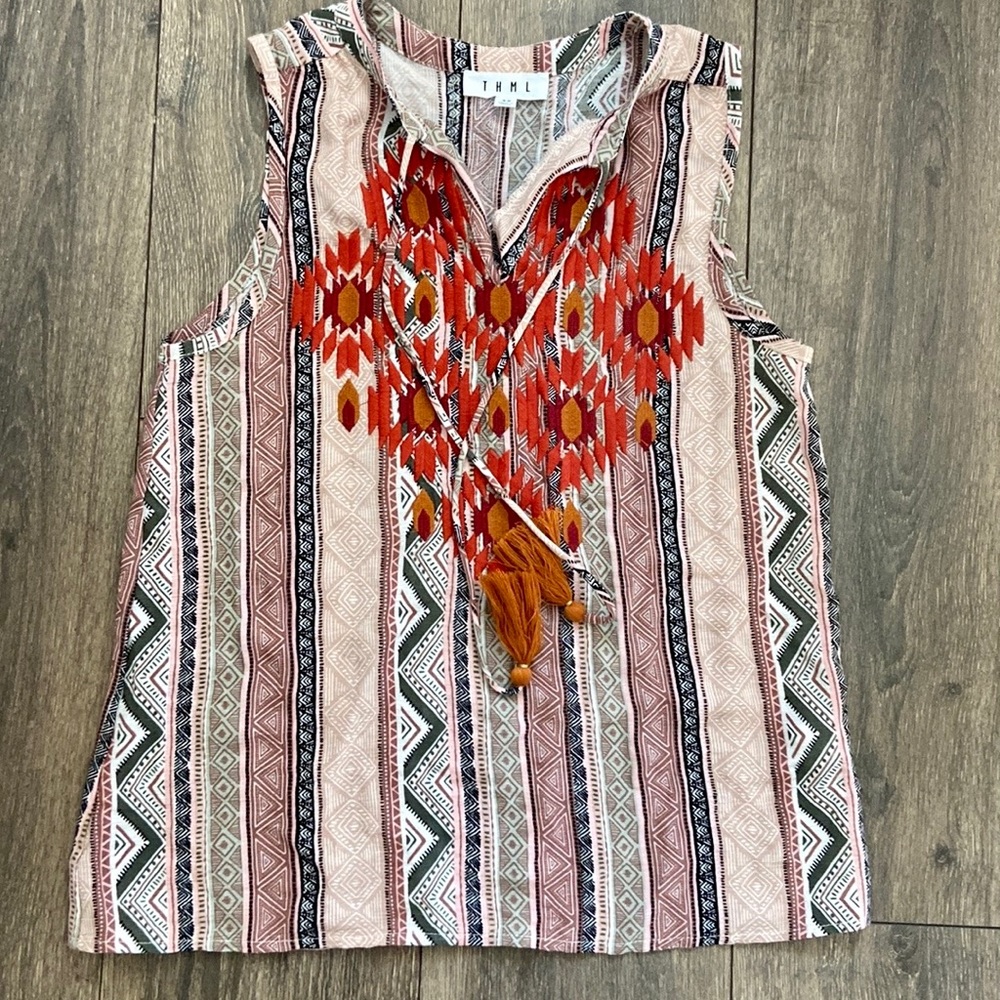 THML Embroidered Tribal Tank - Picture 2 of 11